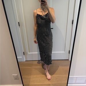 Black and White Polka Dot Midi Dress